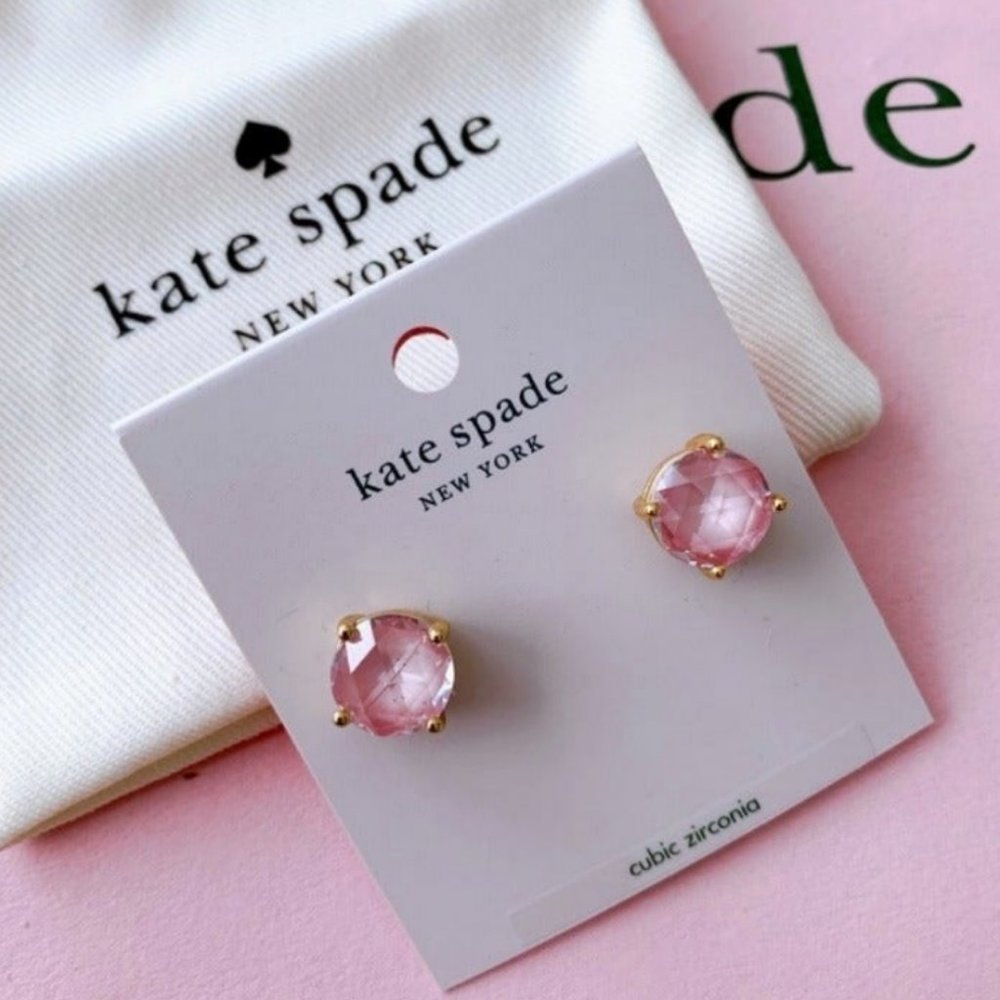 NWT! Kate Spade Round Pink Crystal Earrings!!